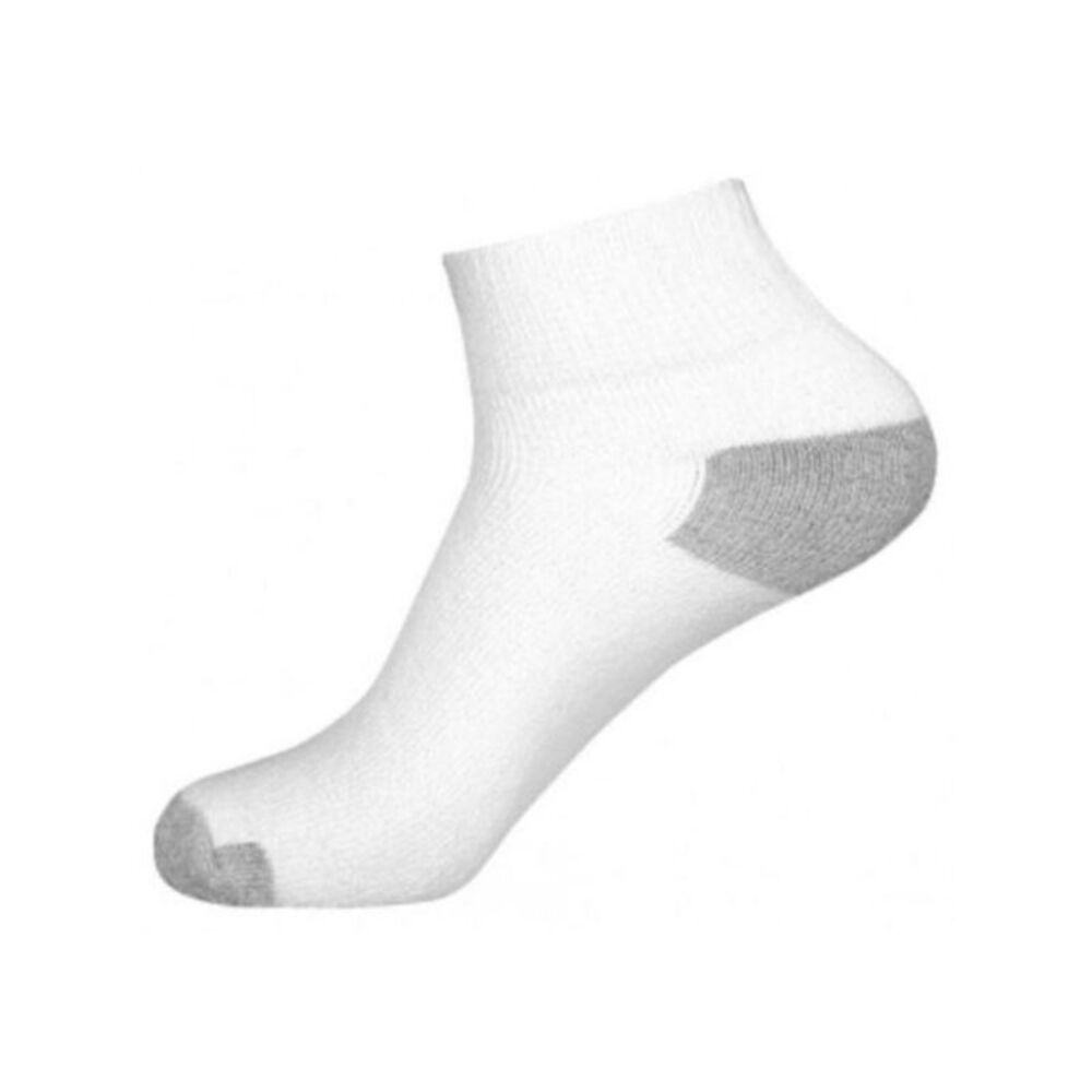 NWT POWER CLUB 2 Pack White Color Block Cushioned Casual Ankle Socks 10-13